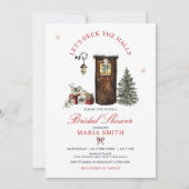 Cozy Christmas Let’s Deck the Halls Bridal Shower Kaart (Voorkant)