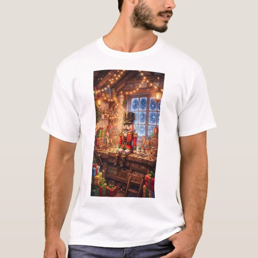 Cozy Christmas Nutcracker Toy Workshop T-shirt (Voorkant)