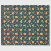 Cozy Christmas Oranges Wrapping Paper Cadeaupapier (Vlak)