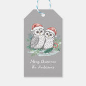 Cozy Christmas Owls Gift Tag Cadeaulabel (Voorkant)