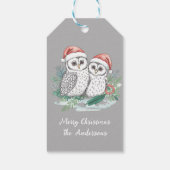 Cozy Christmas Owls Gift Tag Cadeaulabel (Achterkant)