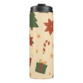 Cozy Christmas Pattern with Gifts and Trees Thermosbeker (Voorkant)