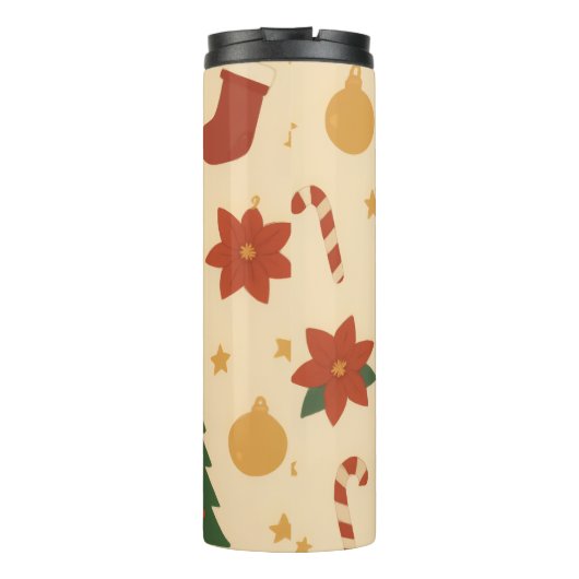 Cozy Christmas Pattern with Gifts and Trees Thermosbeker (Achterkant)