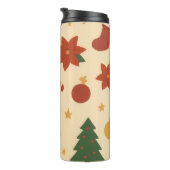 Cozy Christmas Pattern with Gifts and Trees Thermosbeker (Geroteerd rechts)
