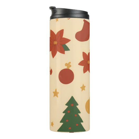 Cozy Christmas Pattern with Gifts and Trees Thermosbeker (Geroteerd rechts)