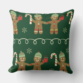 Cozy Christmas Pillow with Candy Canes & Cocoa Kussen