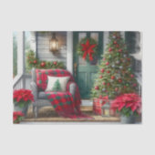 Cozy Christmas Porch Tree  Tissuepapier (Voorkant)