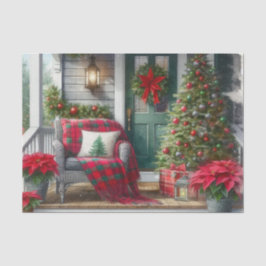 Cozy Christmas Porch Tree  Tissuepapier