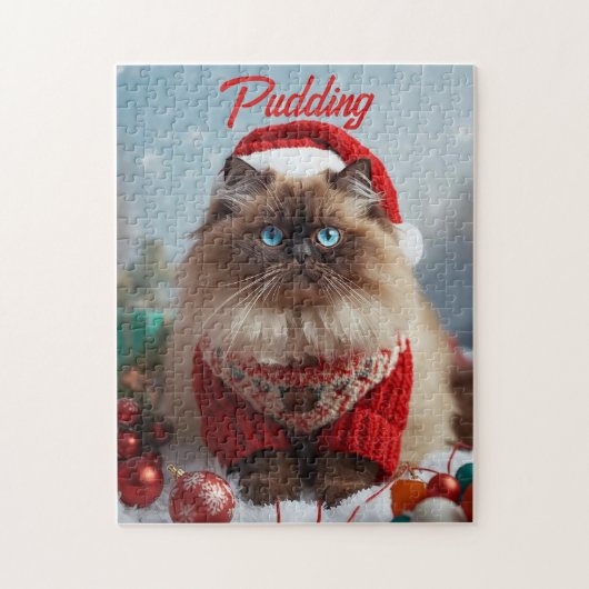 Cozy Christmas Ragdoll Cat Personalized  Legpuzzel (Verticaal)