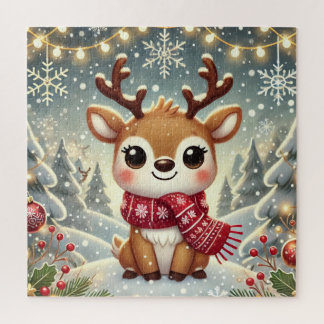 Cozy Christmas Reindeer in a Winter Wonderland Legpuzzel