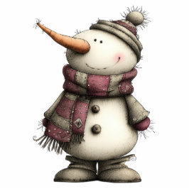 Cozy Christmas Snowman Staand Fotobeeldje