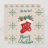 Cozy Christmas Stockings Card – Festive Holiday Gr (Voorkant / Achterkant)