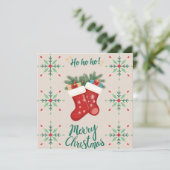 Cozy Christmas Stockings Card – Festive Holiday Gr (Staand voorkant)