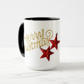 Cozy Christmas t tshirt with Santa Claus Design Mok (Voorkant links)