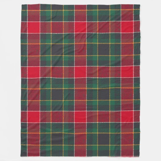 Cozy Christmas Tartan in Red and Green Fleece Deken (Voorkant)