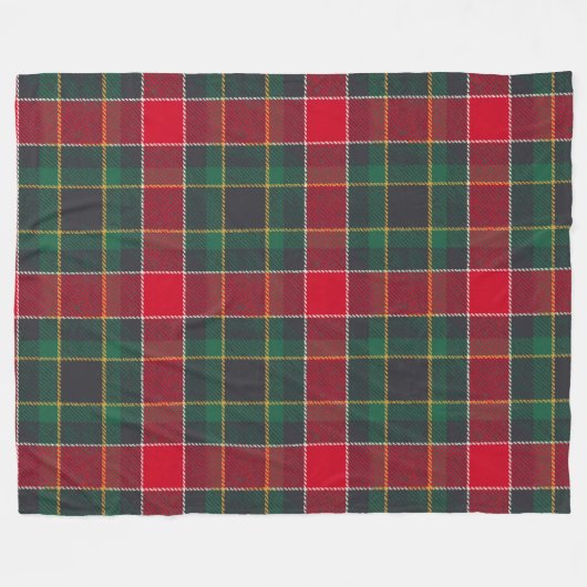 Cozy Christmas Tartan in Red and Green Fleece Deken (Voorkant (Horizontaal))