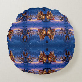 Cozy Christmas Throw Round Pillow Rond Kussen