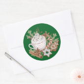 Cozy Christmas Treats Ronde Sticker (Envelop)