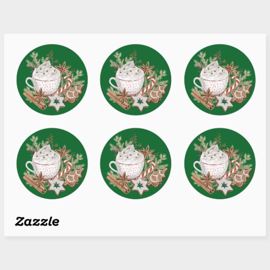 Cozy Christmas Treats Ronde Sticker (Vel)