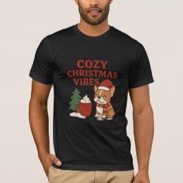 Cozy Christmas Vibes – Cute French Bulldog Holiday T-shirt