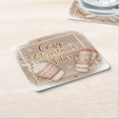 Cozy Christmas Vibes Decorative Pillow Kartonnen Onderzetters (Schuin)