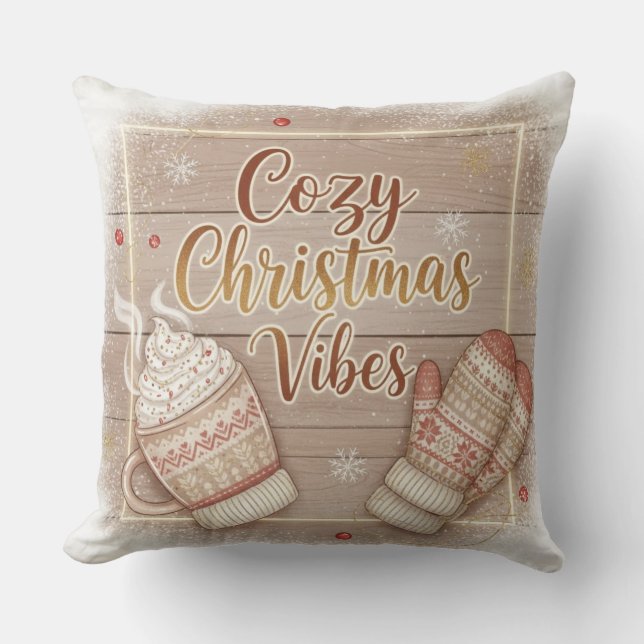 Cozy Christmas Vibes Decorative Pillow Kussen (Voorkant)