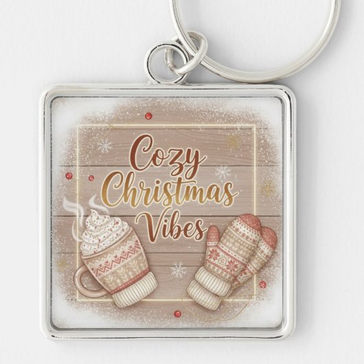 Cozy Christmas Vibes Decorative Pillow Sleutelhanger (Voorkant)