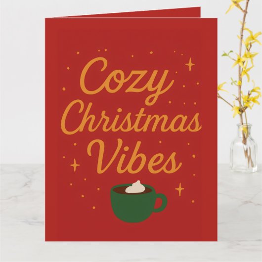 Cozy Christmas Vibes Kaart (Gele Bloem)