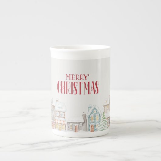 Cozy Christmas Winter Homes Porselein Kop (Voorkant)