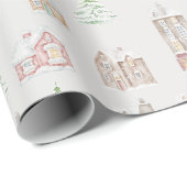 Cozy Christmas Winter Homes Wrapping Paper Cadeaupapier (Rol Hoek)