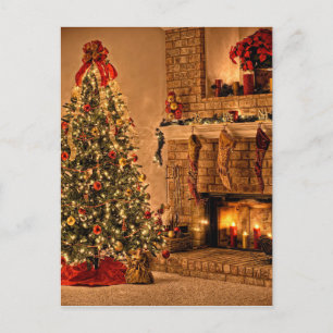 Cozy Chrsitmas Tree Room Briefkaart