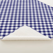 Cozy Classic Navy and White Gingham Pset Sherpa Deken (3/4)