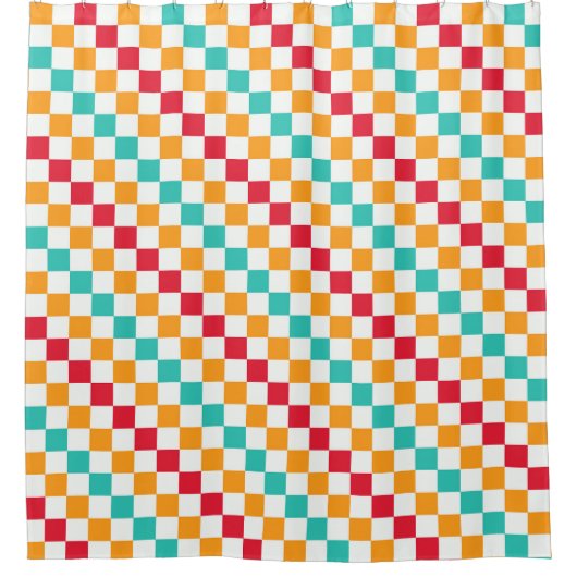 Cozy classroom diagonal checkerboard pattern douchegordijn (Voorkant)