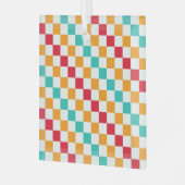 Cozy classroom diagonal checkerboard pattern glas ornament (Voorkant links)
