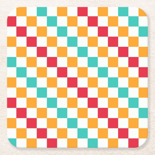 Cozy classroom diagonal checkerboard pattern kartonnen onderzetters (Voorkant)