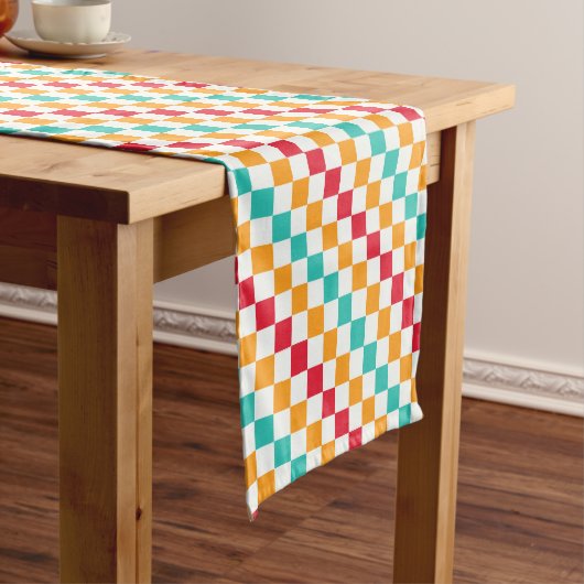 Cozy classroom diagonal checkerboard pattern korte tafelloper (Voorbeeld)