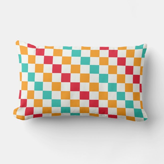 Cozy classroom diagonal checkerboard pattern kussen (Voorkant)