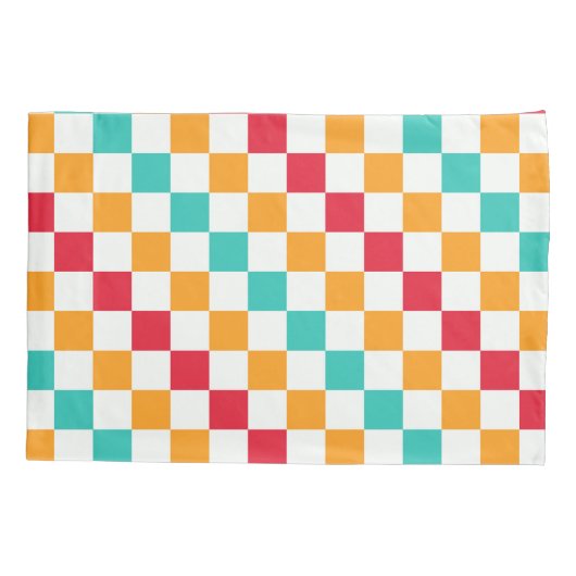 Cozy classroom diagonal checkerboard pattern kussensloop (Achterkant-Links)