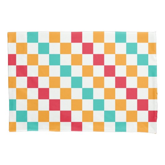 Cozy classroom diagonal checkerboard pattern kussensloop (Voorkant-Links)