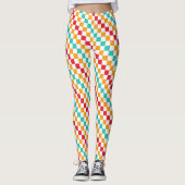 Cozy classroom diagonal checkerboard pattern leggings (Voorkant)