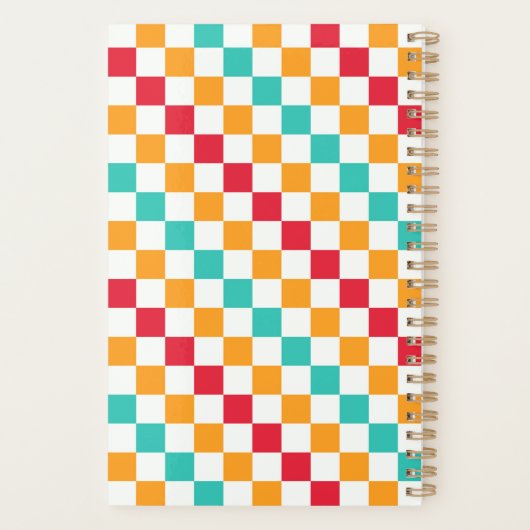 Cozy classroom diagonal checkerboard pattern planner (Achterkant)