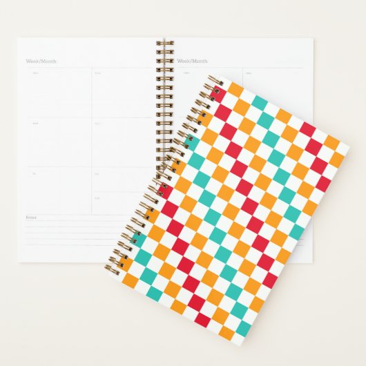 Cozy classroom diagonal checkerboard pattern planner (Display)
