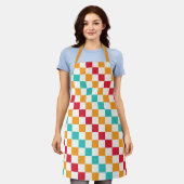 Cozy classroom diagonal checkerboard pattern schort (Gedragen)