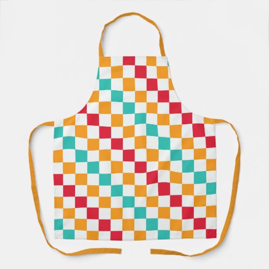 Cozy classroom diagonal checkerboard pattern schort (Voorkant)