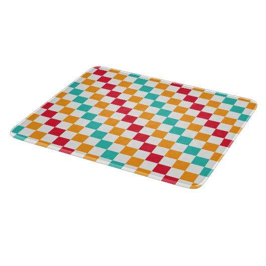 Cozy classroom diagonal checkerboard pattern snijplank (Hoek)