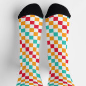 Cozy classroom diagonal checkerboard pattern sokken (Top)