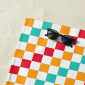 Cozy classroom diagonal checkerboard pattern strandlaken (In situ)