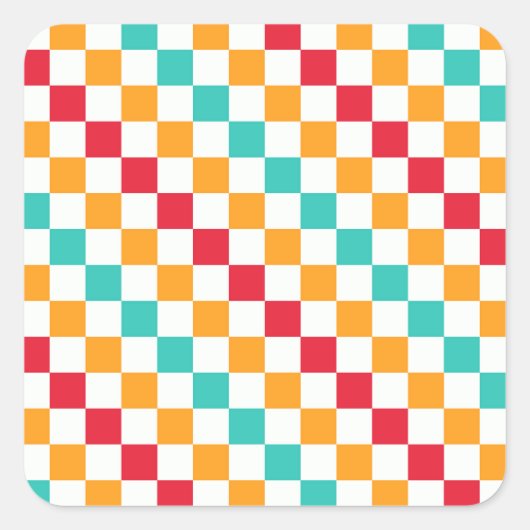 Cozy classroom diagonal checkerboard pattern vierkante sticker (Voorkant)
