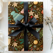 Cozy Cocoa en Mittens Schattigee kerstvakantie Cadeaupapier