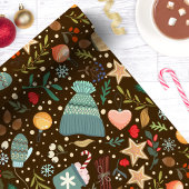 Cozy Cocoa en Mittens Schattigee kerstvakantie Cadeaupapier